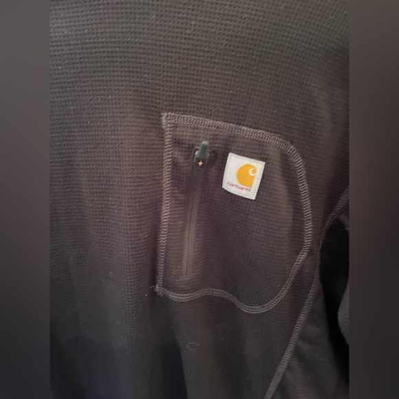 Carhartt Waffle Knit Thermal Long Sleeve Black Medium - Picture 3 of 4
